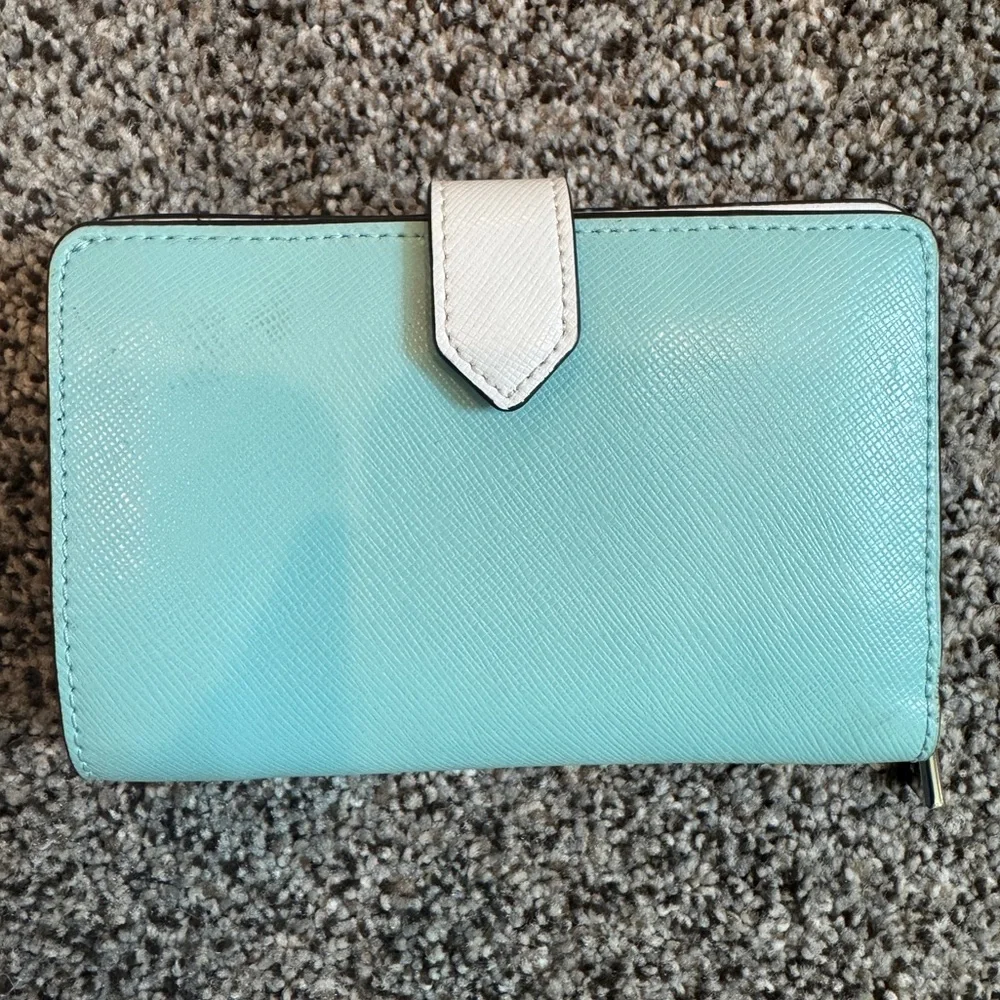 Kate Spade Blue and White Leather Wallet - Picture 2 of 5